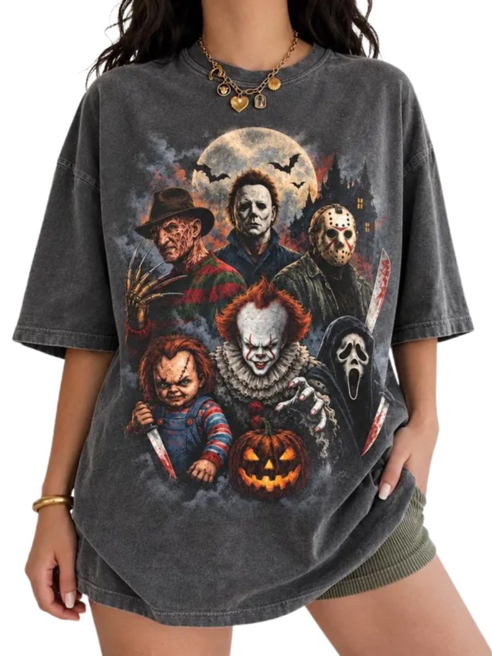 Comfort Color Pepper Graphic Horror Icons Short Sleeve Tee